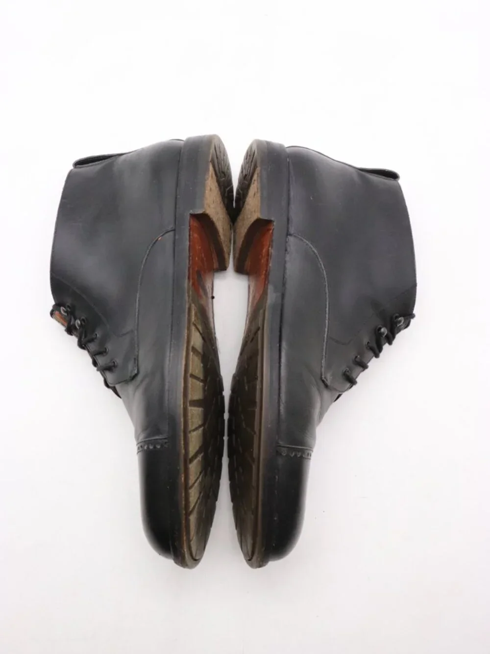 Salvatore Ferragamo Men's Size 11 D Black Leather Chukka Boots Made in Italy